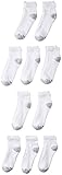 Hanes Ultimate boys 10-pack Low-cut athletic socks, White, Shoe Size 3-9 US
