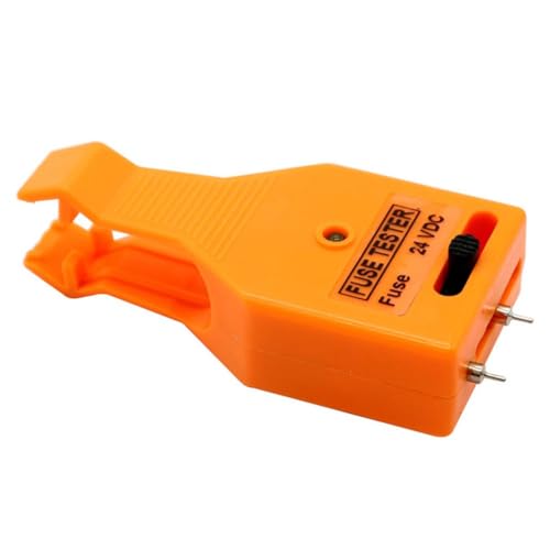 Car Fuse Tester and Puller Tool 2 in 1 Automotive Fuse Removal Tool with Adjustable Probe Indicator Light Compatible with Blade and Glass Fuses Compact Orange Design