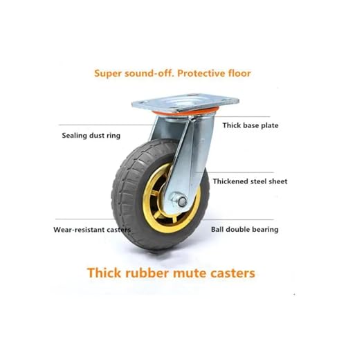 Roues pivotantes 4 pouces roulettes robustes absorption des chocs