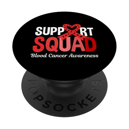 Support Squad Blood Cancer Awareness Nastro Rosso PopSockets PopGrip Intercambiabile