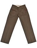 Lee Men's No Iron Relaxed Fit Flat Front Pant, Taupe, 40W x 32L