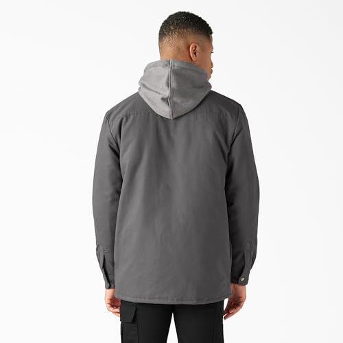 Image of Dickies Men's Fleece Hooded Duck Shirt Jacket With Hydroshield