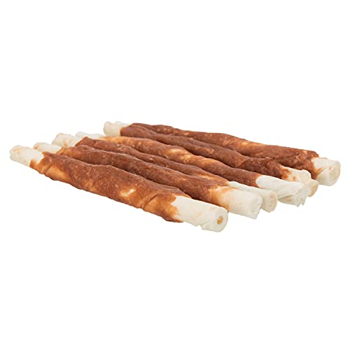 Trixie Hundeleckerli Denta Fun Rolls mit Kaninchen Hundesnack - Snack zur Unterstützung der Zahnpflege, herzhaftes Leckerli mit Fleisch 70 g 6 St. 12 cm - 31338