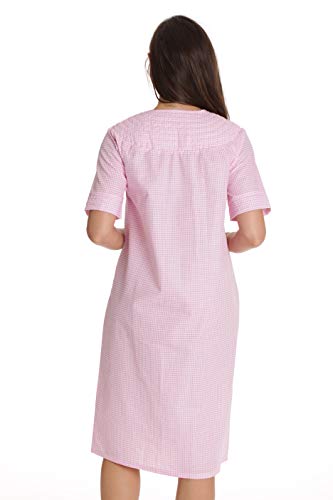 Dreamcrest Short Sleeve Seersucker Duster Snap-Front House Coat with Pockets3