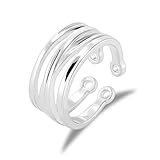 Anillo de oro ajustable: Estos anillos de oro para mujer presentan un diseño abierto que se adapta a la mayoría de los dedos. Podrás usarlos cómodamente a diario gracias al anillo de plata ajustable de la talla ideal. El anillo simple, ajustable y grueso permite un ajuste cómodo y seguro.
