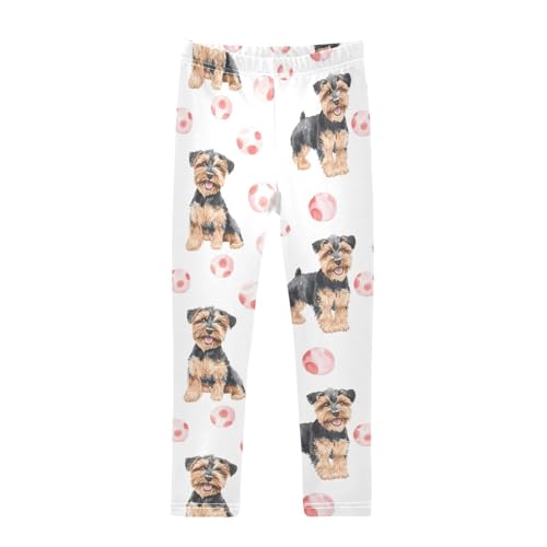 Cute Colored Dog Girls Leggings,Workout Leggings for Girls Toddler Athletic Leggings Size for 3-10T