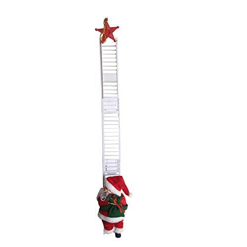 DankeSh Claus Climbing Ladder Electric Santa Climbing Rope Ladder Decoration,Xmas Party Home Door Wall Decoration