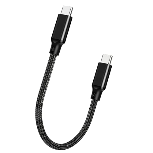 USB-C & USB-C ケーブル 0.3m LpoieJun【240W PD対応/USB 3.2 Gen 2x2-20Gbpsデータ転送】 8K@60Hz / 4K@240Hz 映像出力 E-Markerチップ搭載超高耐久ナイロン編み タイプC USB Type C ケーブルスマートフォン/タブレット/ゲーム機/ノートパソコンのタイプｃ機種に対応 (ブラック)