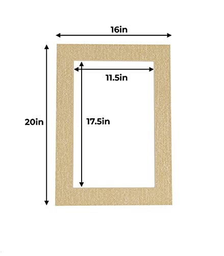 16x20 Mat for 12x18 Photo - Precut Fresh Linen Canvas Picture Matboard for Frames Measuring 16 x 20 Inches - Bevel Cut Matte to Display Art Measuring 12 x 18 Inches - Acid Free ONE MAT