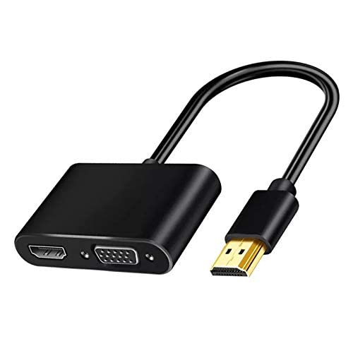 VOOCME HDMI to VGA HDMI Adapter, HDMI to Dual HDMI VGA Splitter Converter（Dual Display at Same Time VGA to HDMI VGA Adapter with Charging Cable and Audio Cable for PC, Laptop, Ultrabook-image-36