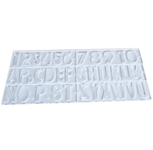 Colini Uppercase Letter Template Routing Guide - 26 Alphabet & 10 Number Acrylic Stencil for Woodworking Sign Making & DIY Crafts - Precision Engraving Ruler Compatible with 1/4 Router Bits
