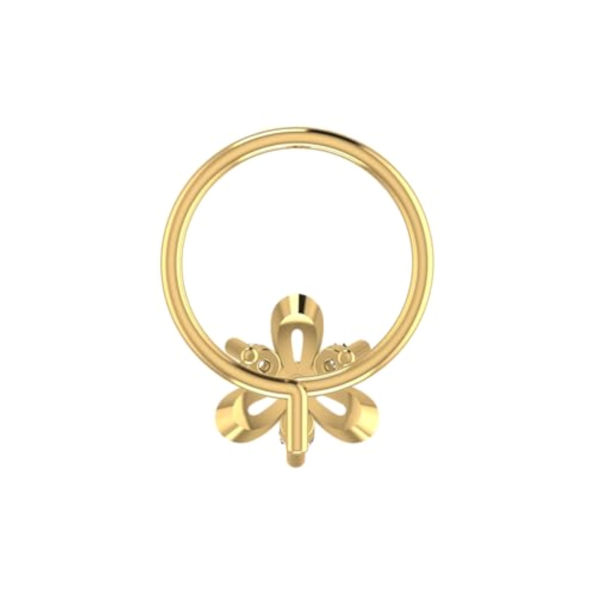 Women's 9K BIS Hallmarked Yellow Gold Stud Nosering