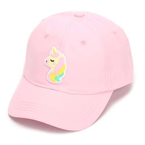 Image of Jupsk Girls Baseball Cap Baby Sun Hat UV Protection Summer Bucket Hat Pink Unicorn Beach Cap for Kids Children 2-8 Years