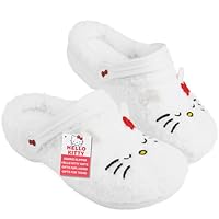 Hello Kitty Sanrio Clogs for Girls Teens Women UK Size 2-7, Non-Slip Borg Fleece Slippers Garden Shoes, Winter Gifts for Her