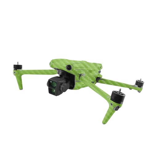 Image of MightySkins Carbon Fiber Skin Compatible with DJI Air 3 - Solid Lime Green | Protective, Durable Textured Carbon Fiber Finish | Easy to Apply