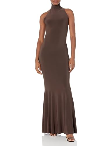 Norma Kamali Women's Halter Turtle Fishtail Gown
