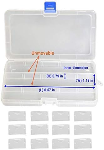 DUOFIRE Plastic Organizer Container Storage Box Adjustable Divider Removable Grid Compartment for Jewelry Beads Earring Container Tool Fishing Hook Small Accessories (15 grids, White X 16)