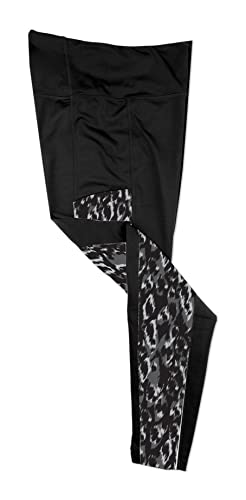 Hot Chillys Women's Micro Elite Chamois Pocket Print Tight Midweight Body Fit Base Layer - Black/Black Painted Animal, Small