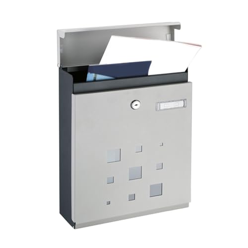 Buzón Exterior Buzones Comunidad Buzones de Correos，Buzón De Doble Cara, Bocacarta Tamaño a4 Buzón de Pared Mediano, Antilluvia Fácil de Instalar