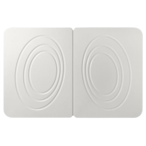 ZumenDa Absorbent Stone Bath Mat, Foldable Diatomaceous Earth Shower Mats, Non-Slip Water Absorbing Diatomite Stone Mat for Bathroom Floor, Quick-Drying Easy to Clean (24" x 16" White)