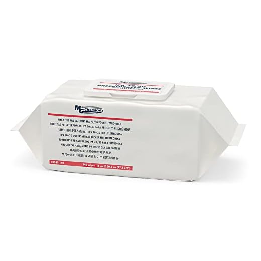 MG Chemicals 8241 IPA 70/30 Presaturated Wipes for Electronics - 140 Wipes in a Resealable Soft Pack, Clear (8241-140)