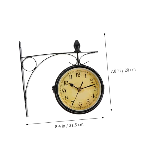 Pendule murale décorative double face en fer forgé haut de gamme - 3