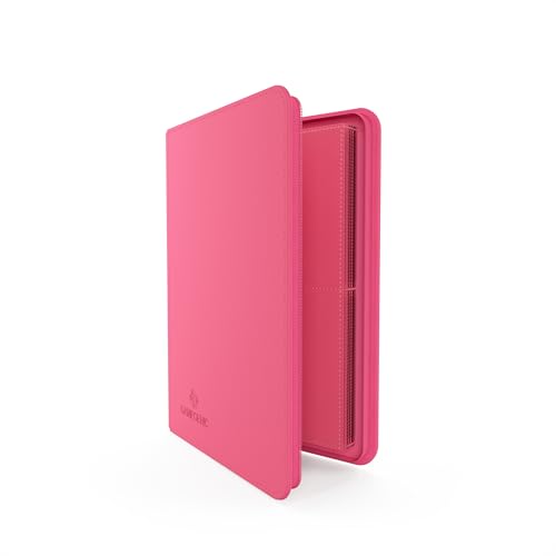 Gamegenic Zip-Up Album 8-Pocket, Organize Standard and Japanese Size Collectible Cards, Premium Card Game Protector, Holds up to 160 Cards, Ideal for Playset Collections, Pink Color