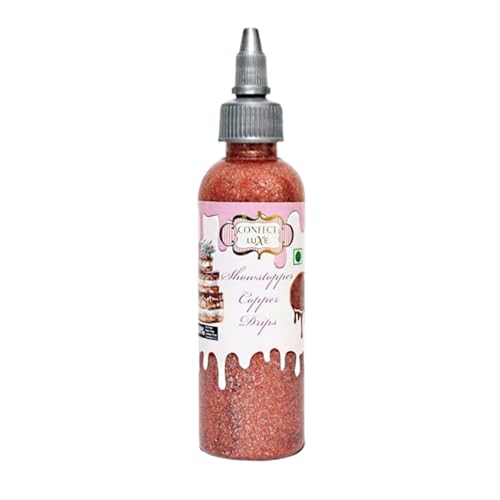 Confect Edible Showstopper Copper Drip for Cakes & Cupcakes – Metallic Cake Decorating Drip for Doughnuts, Cookies & Desserts | Elegant Edible Baking Drizzle– 110ml