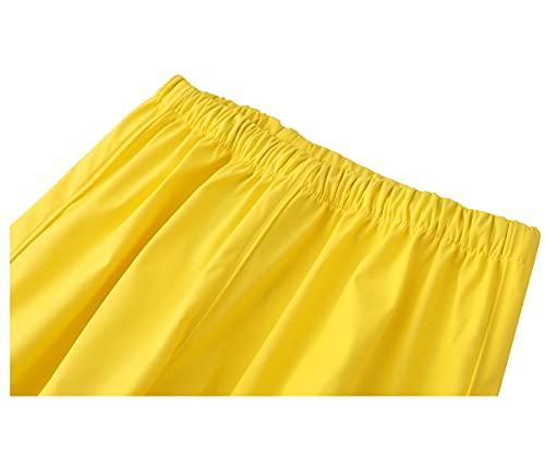Hiheart Boys Waterproof Rain Pants Lightweight Single Layer Overpants Rainwear Yellow 8-9 thumb #1