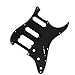 Dopro 11-Hole ST/Strat HSS Guitar Pickguard Humbucking Pickup No screw holes for American Ultra Series Strats Black 3 Ply