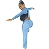 Women Long Sleeve T Shirt and Long Pants Two Piece Outfits Tracksuits Sportswear Set