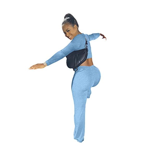 Women Long Sleeve T Shirt and Long Pants Two Piece Outfits Tracksuits Sportswear Set