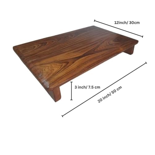 Image of Sheesham Wood Step Stool for Adults - Solid Wooden One Step Stool for Seniors, Bed, Kitchen & Bathroom | Non-Slip Mat | No Assembly Required | Premium Finish