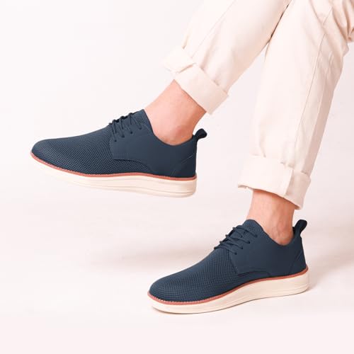 Image of Men's Casual Dress Oxfords Shoes Breathable Knit Leisure Fashion Sneakers Lightweight Comfortable Walking Shoes