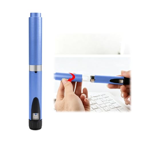 Hounyou 60 Unit Reusable Peptide Pen Insulin Pen with Adjustable Dose Dial Compatible Clear Scale Design (Blue)