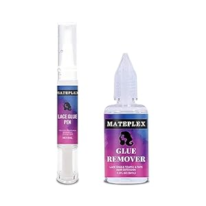 Lace Glue Pen and Glue Remover Kit for Lace Wig, Invisible Waterproof Hair Bonding Glue, Extreme Hold Wig Glue & Tape in Extension Remover Set for Poly Hairpieces, Toupee, Hair Systems