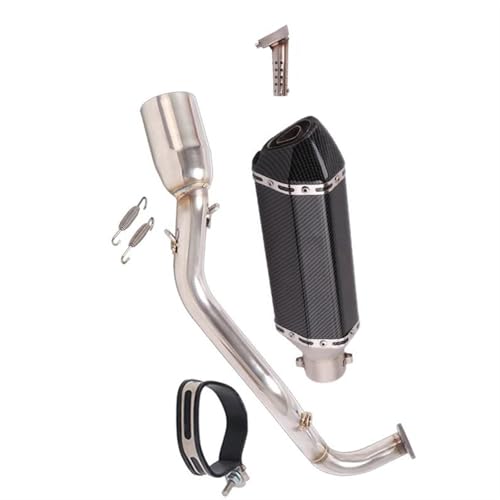 スリップオンフルシステムオートバイ排気エスケープモトフロントリンクパイプマフラーに適合するNmax 155 125 NMAX155 NMAX125 2021-2022用