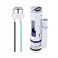 Dual Flush Valve & Push Button Replacement Parts and Assembly Fits Geberit & kohler Split Toilet Parts, with Top Push Button,Universal Toilet Tank Spare Kits White,2 Inches (11" Height)