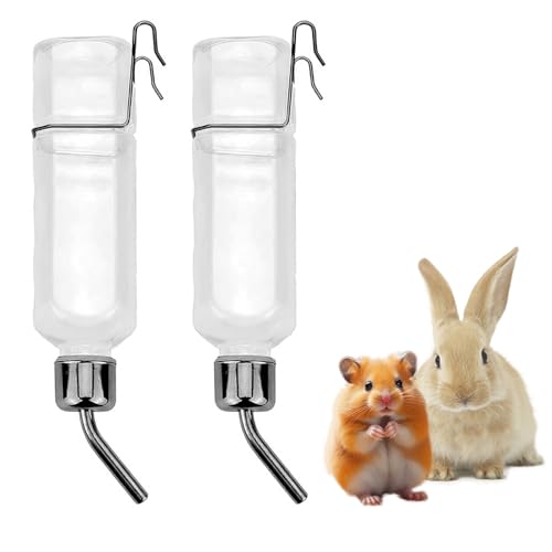Guinea Pig Water Bottle No Drip Design, 350ml Capacity, for Small Pets Like Rabbits, Ferrets, Chinchillas, Hedgehogs, and Squirrels - BPA-Free, Includes Mounting Accessories (2)