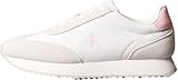 Calvin Klein Runner Sneaker Mujer Laceup de Piel, Blanco (Bright White/Sweet Pink), 38