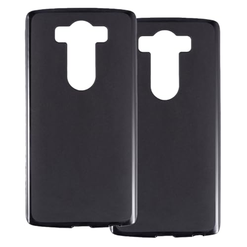UOGNADGD 2-Pack TPU Case Compatible with LG V10 Phone Cover - Shockproof Flexible Protective Accessories with Precise Cutouts (Black)