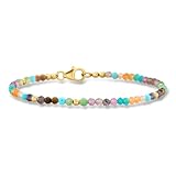 Ross-Simons Multi-Gemstone Bead Bracelet in 18kt Gold Over Sterling. 7 inches