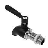 GRIRIW Edelstahl Getränkespenderhahn Ersatz-Wasserhahn aus Lebensmittelechtem für Heiß Kaltgetränke Auslaufsicherer Wasserkran mit Ergonomischem Hebel für Tee Milchtee-Buckets