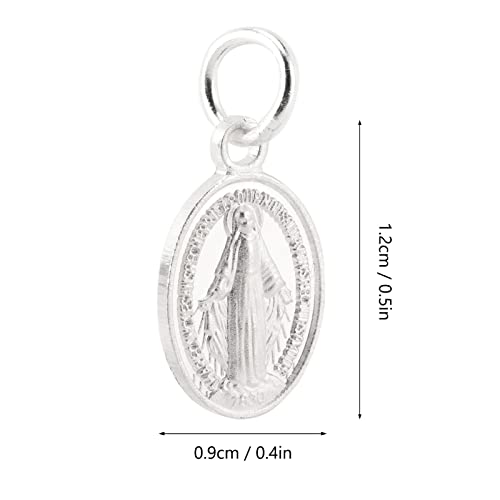 Médaille Catholique en Argent 925 - Pendentif Vierge Marie Acouto