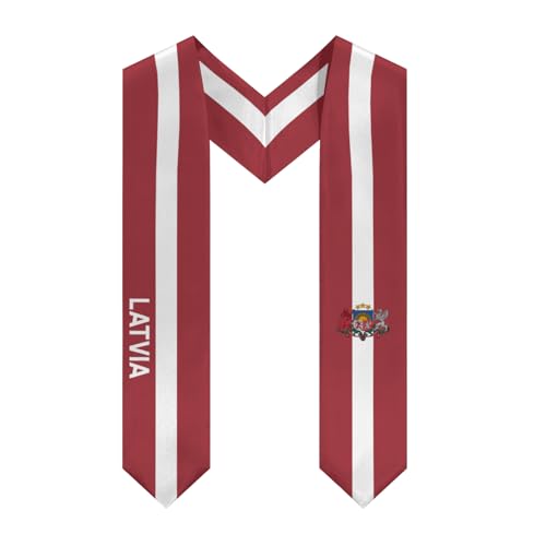 DABOYOZHZH Latvia Flag Cool Graduation Stole Shawl Sash Honor For Study Aboard International Students