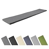 Garronda Bankauflage wasserabweisend 180x40 cm ca. 4 cm dick Sitzkissen Outdoor für Gartenbank und Hollywoodschaukel Polster Auflage für Sitzbank UV-beständig mit Bändern GD-0220 Graphit