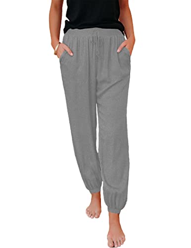 UNibelle Sommerhose Damen leicht Schlafanzughose Lang Pyjamahose Hausanzug...