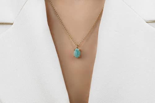 Collier amazonite Anémone, bijou minimaliste chic au quotidien