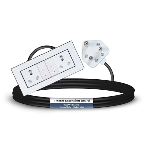 Image of Extension Board Heavy Duty Multi Socket 15A /16A /20 (2500 Watts 16A Big Plug and Two 16A Socket and Two 20A Switch, 1 Meter)