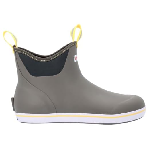 Xtratuf Men's 6 Inch Ankle Deck Boot Gray/Yellow 10